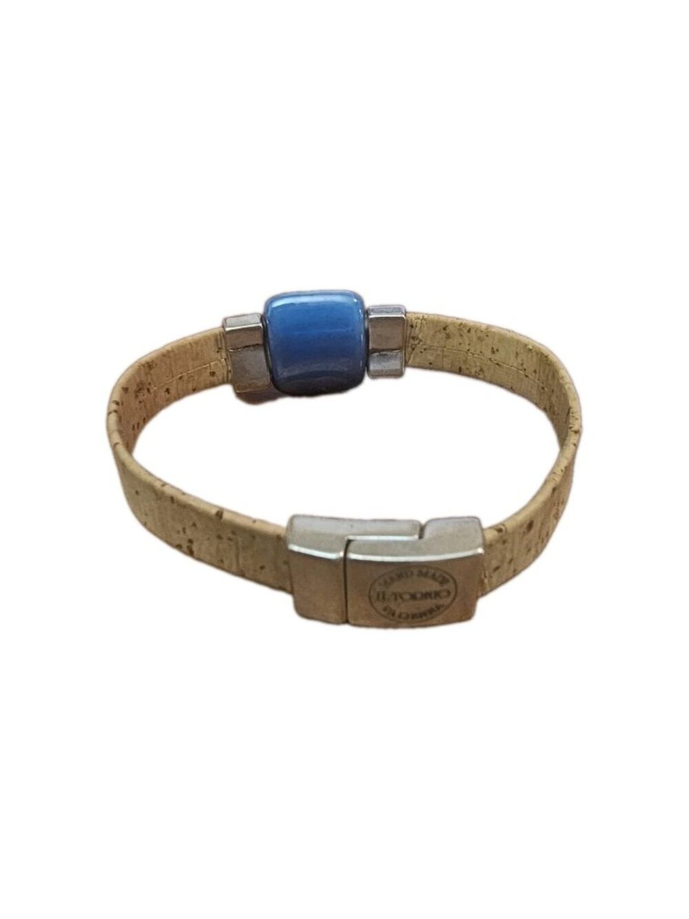 IL TORNIO handcrafted Artisan Cork With Silver Accents Blue Stone Magnetic... - Picture 2 of 9